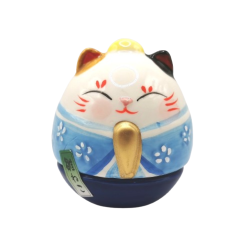 Culbuto chat kimono bleu