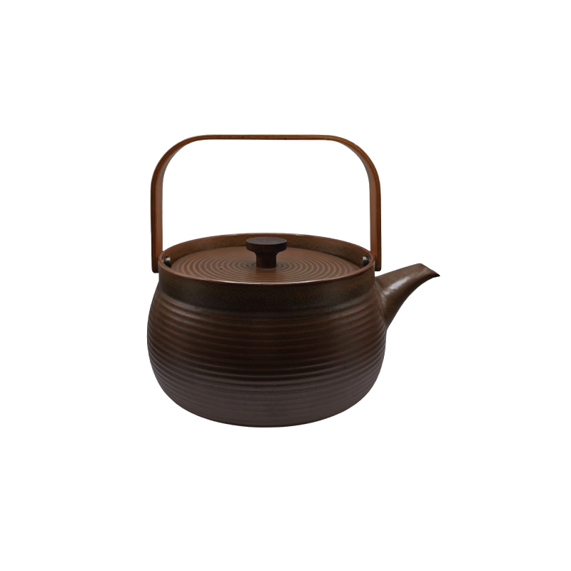 Théière 1,5L marron en porcelaine