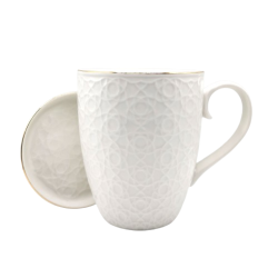 Mug blanc lignes courbes