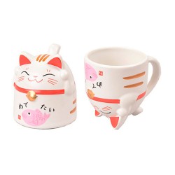 Mug Maneki-Neko Carpe rose