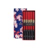 Set de 5 baguettes • Red Black Flower