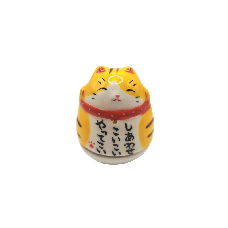 Chat Culbuto Jaune Rayé