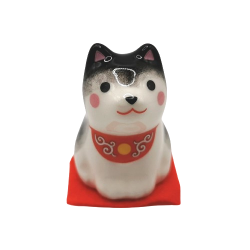 Shiba noir collier rouge