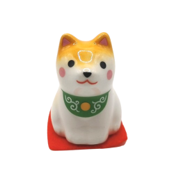 Shiba roux collier vert