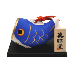 Carpe Koï bleue en céramique